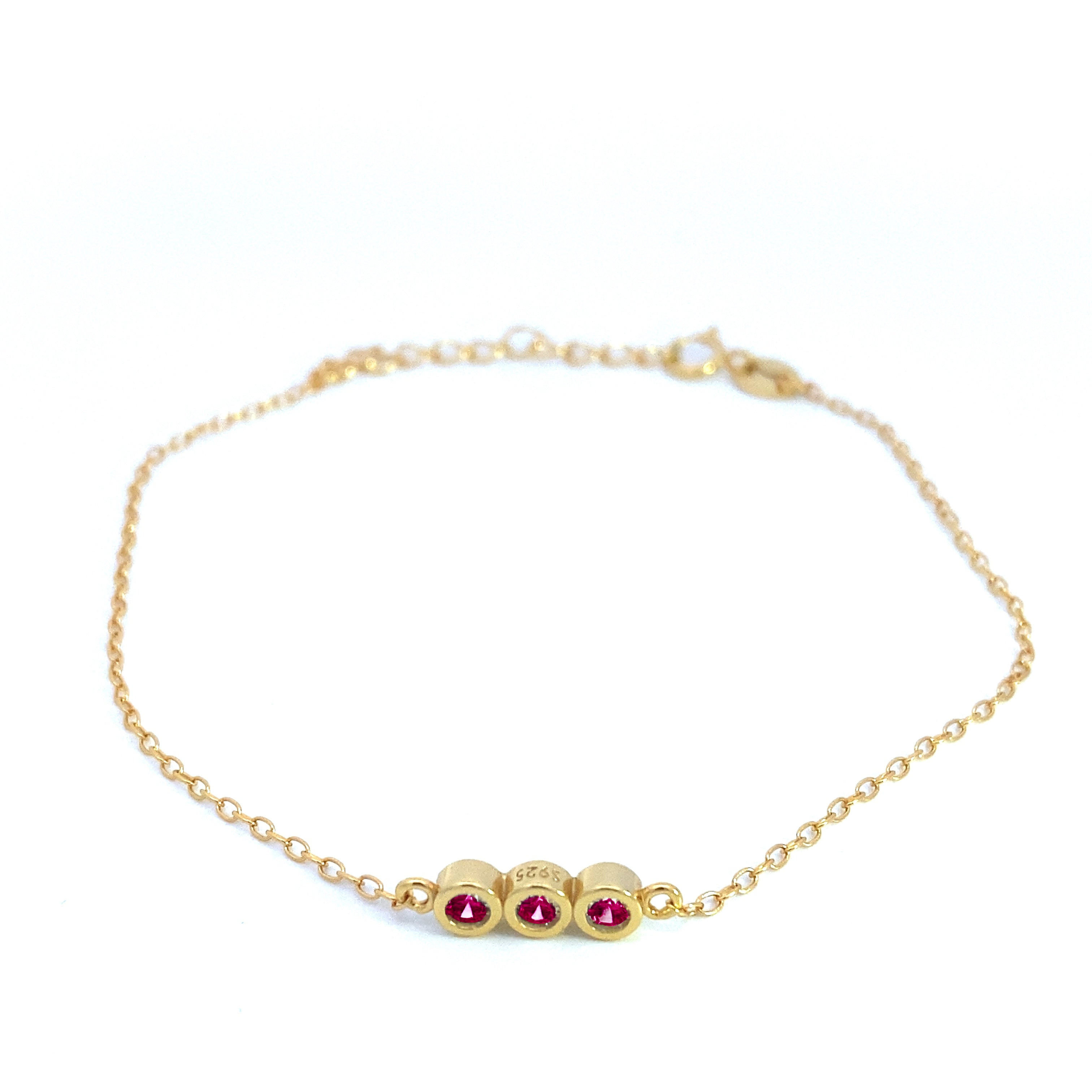 Penelope - Bracelet with Three Circular Gemstones