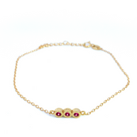 Penelope - Bracelet with Three Circular Gemstones
