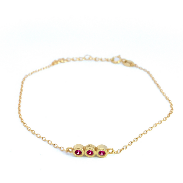 Penelope - Bracelet with Three Circular Gemstones