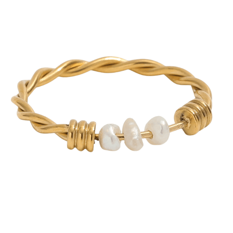 Jayda - Gold Plated Ring with Pearls