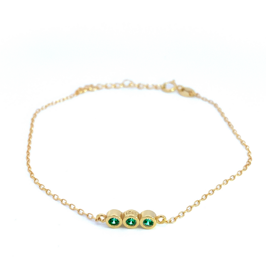 Penelope - Bracelet with Three Circular Gemstones