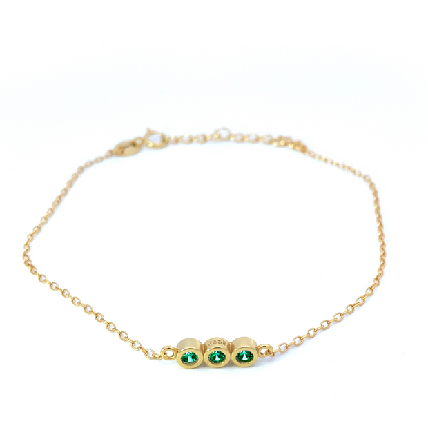 Penelope - Bracelet with Three Circular Gemstones
