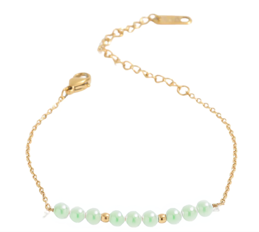 Kali - Gold Chain Bracelet with Pearls