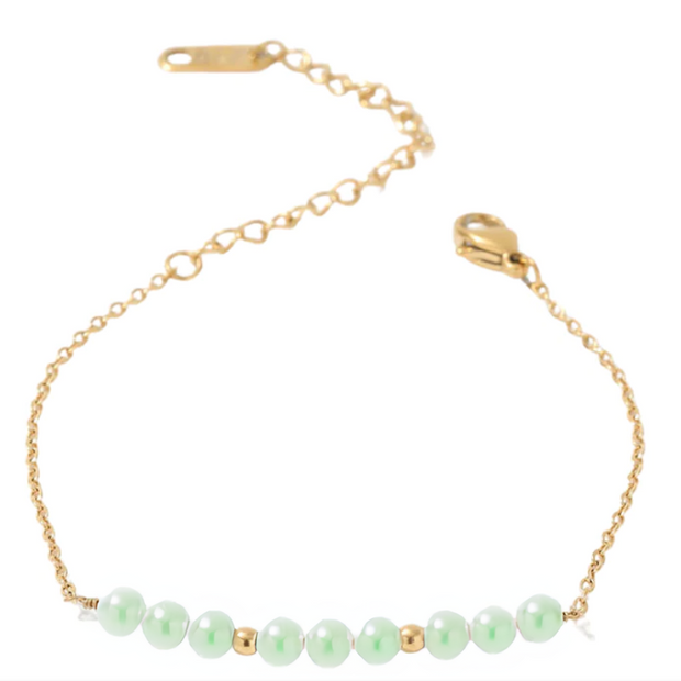 Kali - Gold Chain Bracelet with Pearls