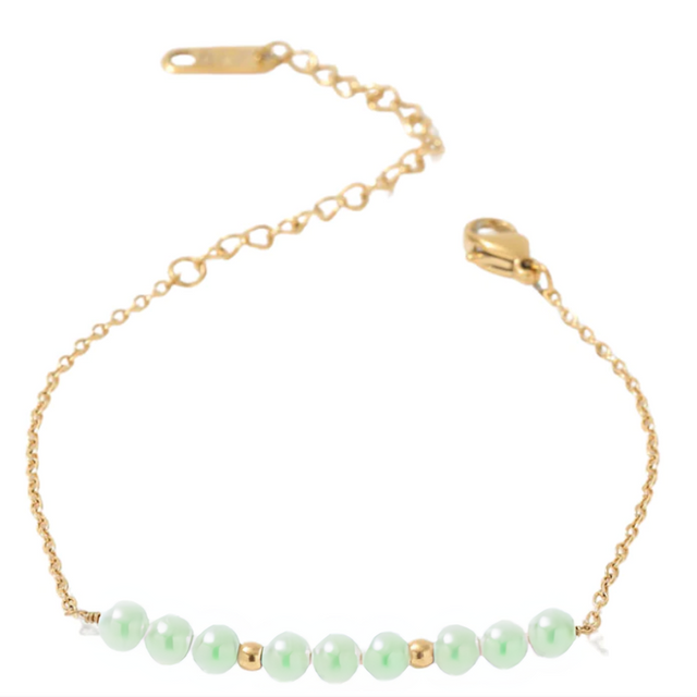 Kali - Gold Chain Bracelet with Pearls