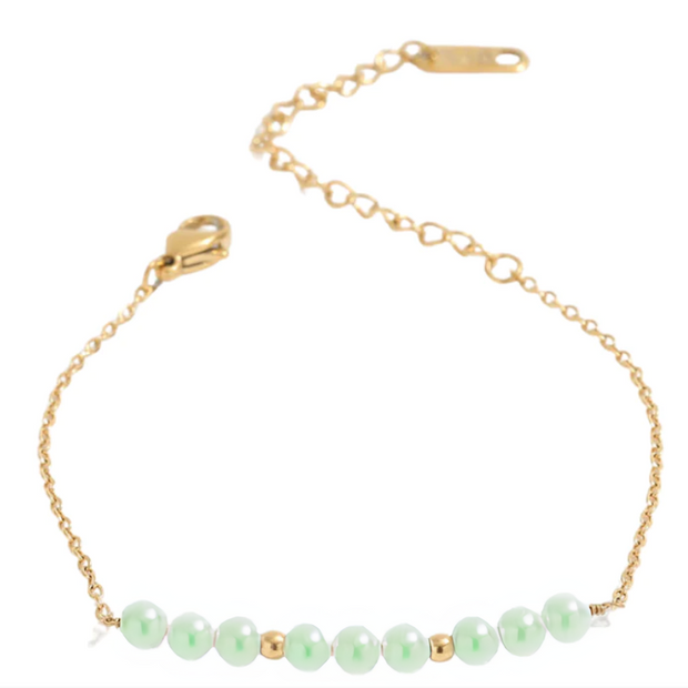 Kali - Gold Chain Bracelet with Pearls