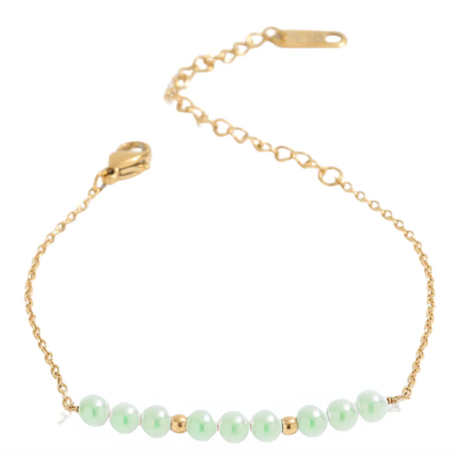 Kali - Gold Chain Bracelet with Pearls