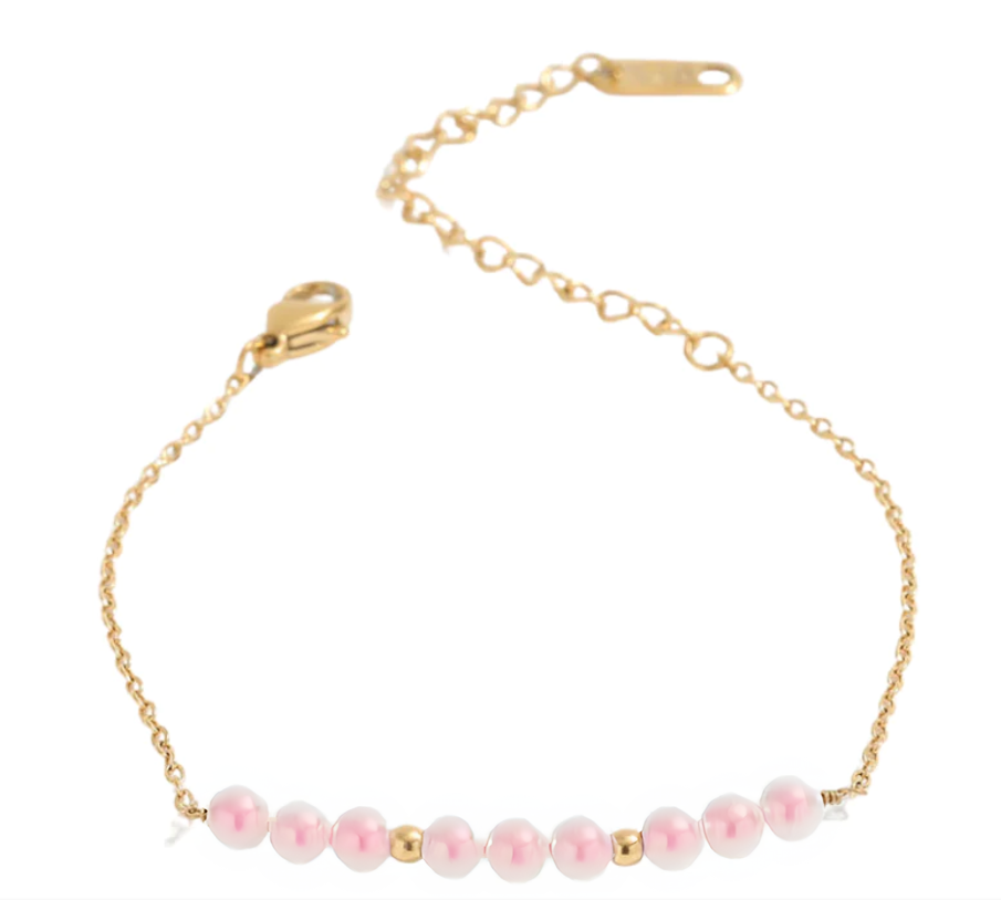 Kali - Gold Chain Bracelet with Pearls