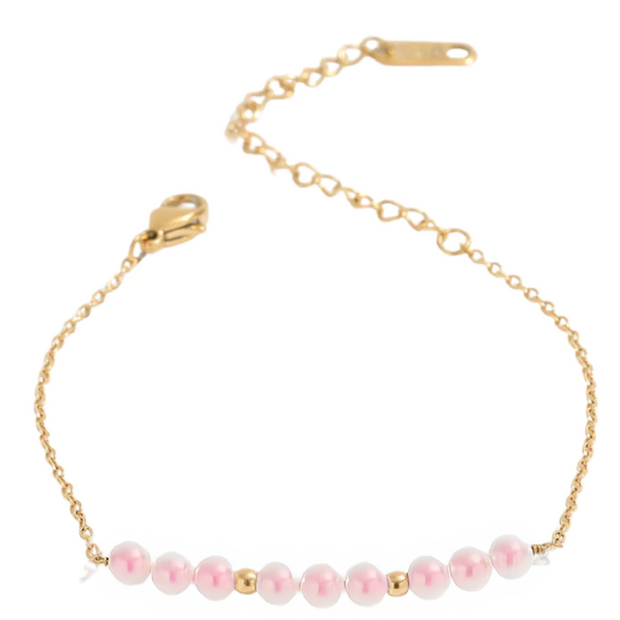 Kali - Gold Chain Bracelet with Pearls