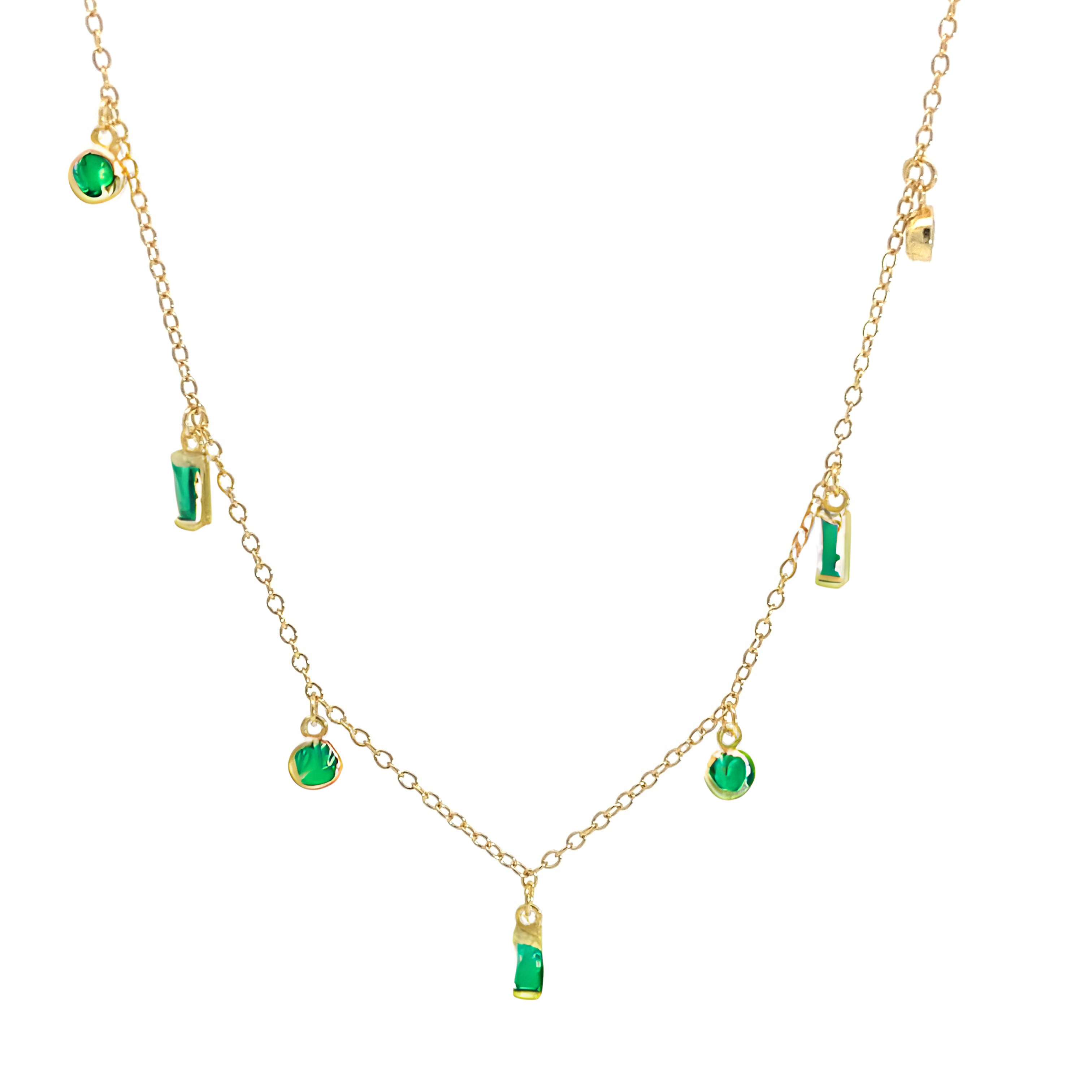 Paisley - Gold Necklace with Stones