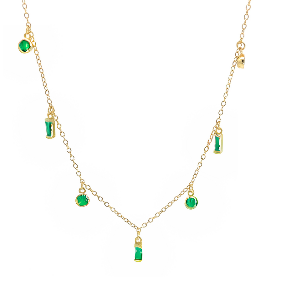 Paisley - Gold Necklace with Stones