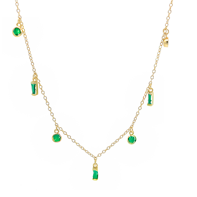 Paisley - Gold Necklace with Stones