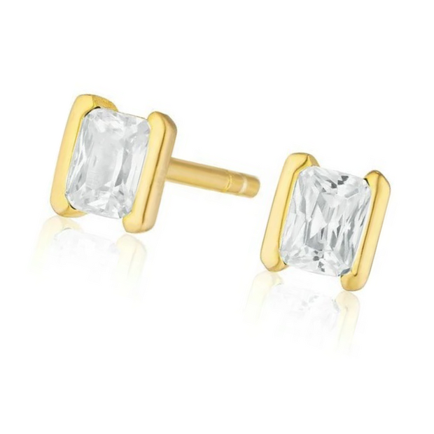Celeste - Rectangular Stud earrings