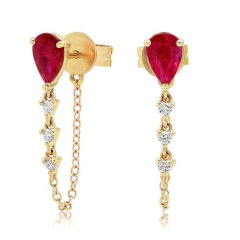 Joanna - Stunning Drops Earrings with Stones