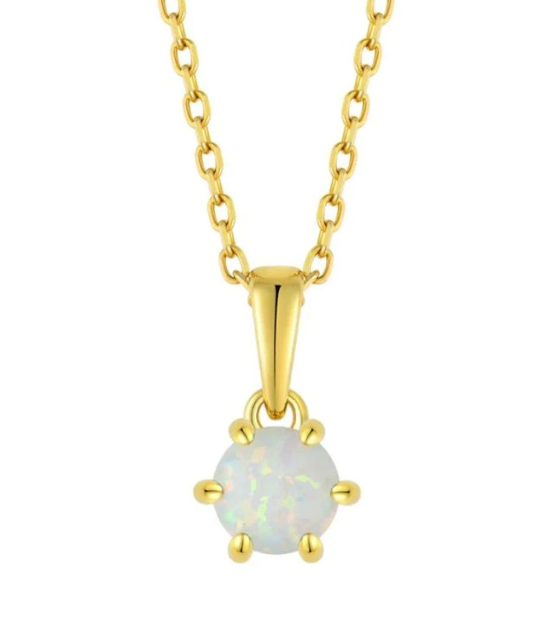 Aveline - Light Opal Gold Necklace