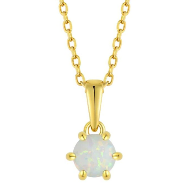Aveline - Light Opal Gold Necklace