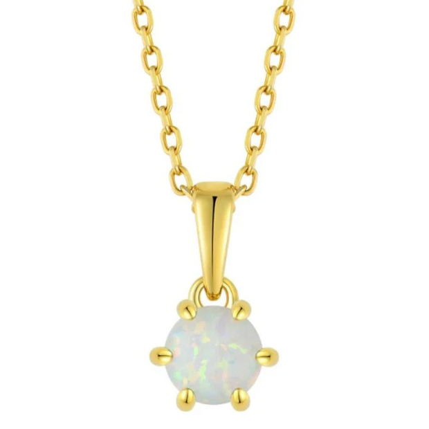 Aveline - Light Opal Gold Necklace