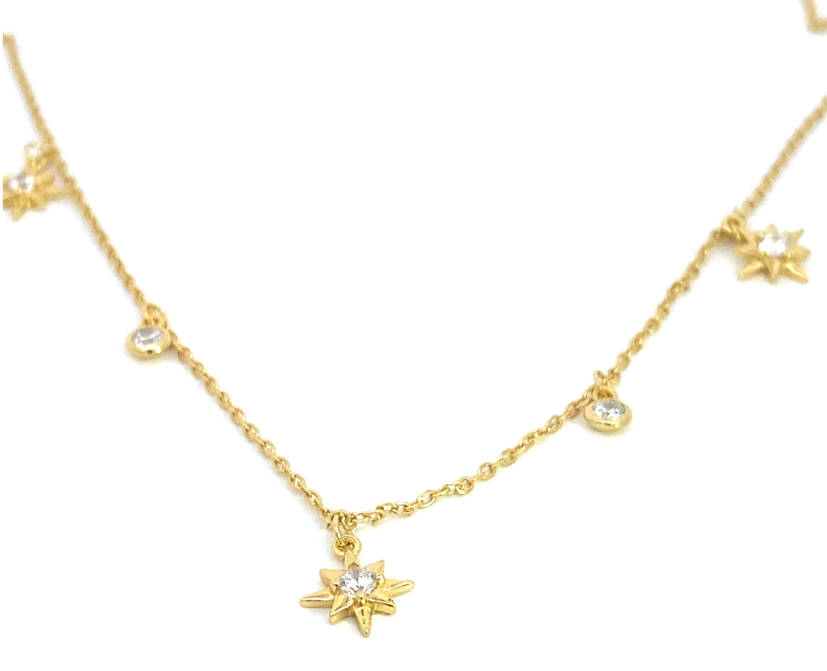 Hazel - Elegant Gold Necklace with Stones