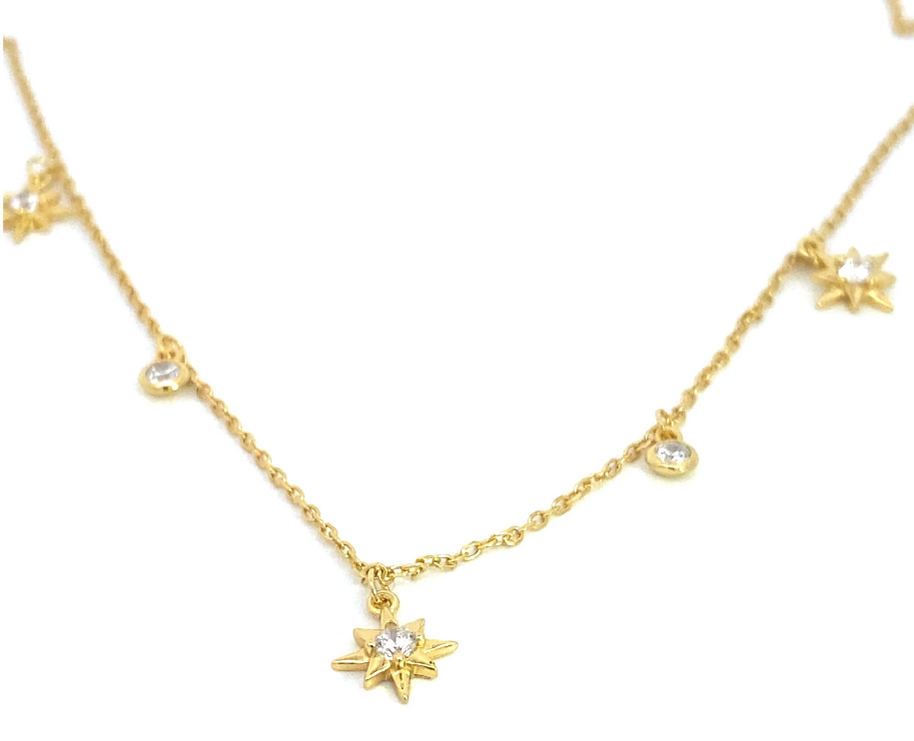 Hazel - Elegant Gold Necklace with Stones