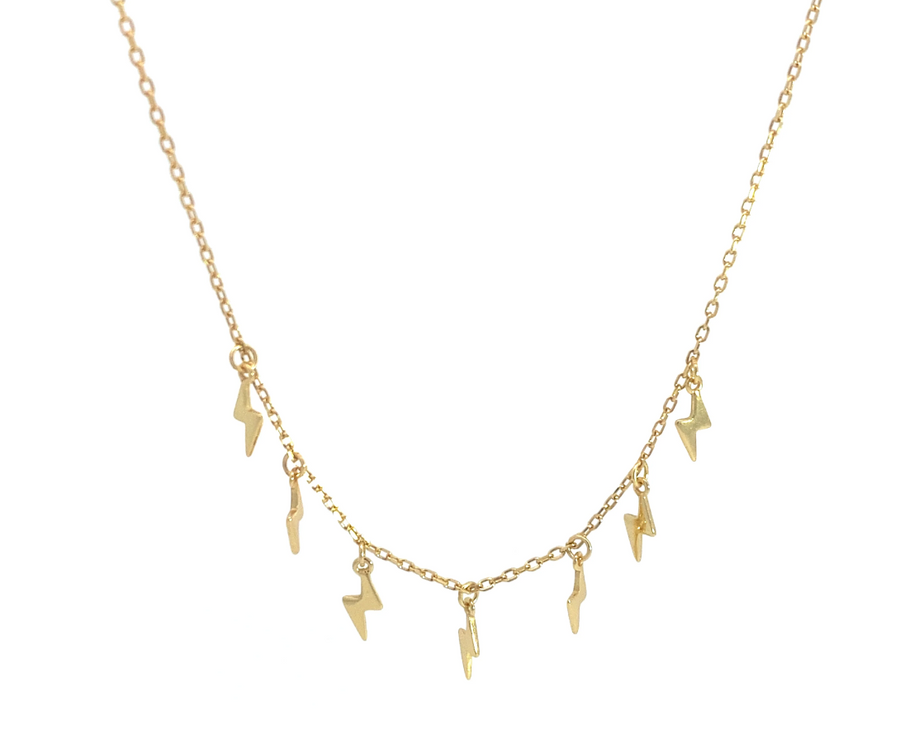 Tommy - Gold Necklace with Lighting Bolts