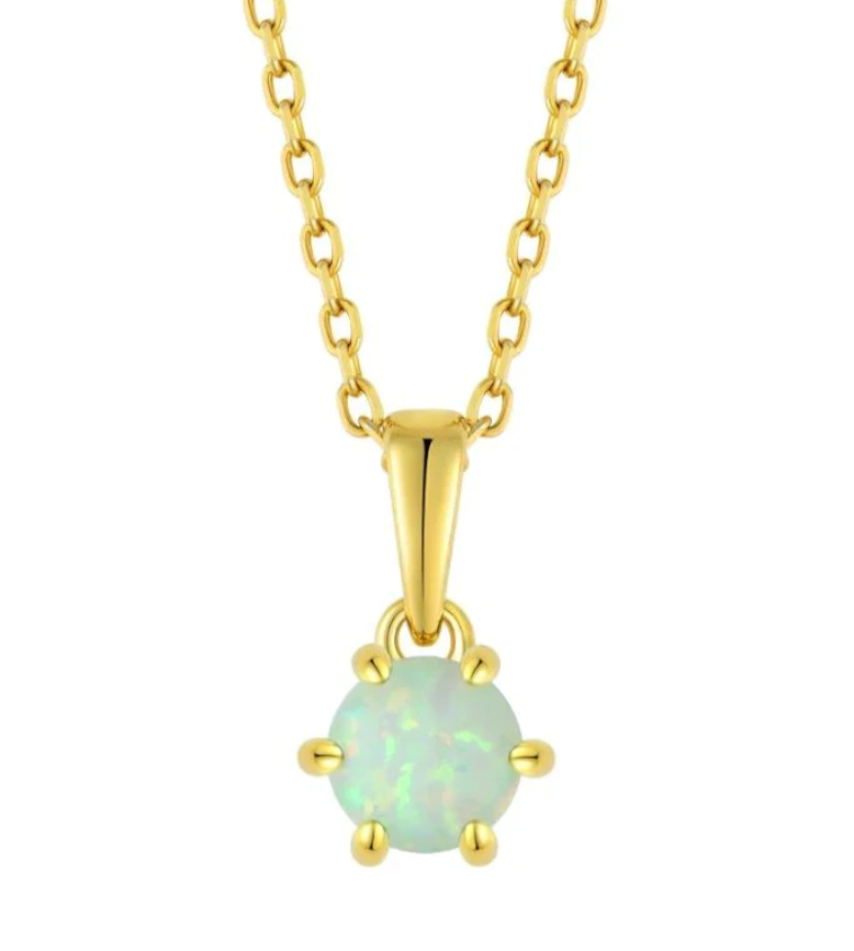 Aveline - Light Opal Gold Necklace