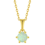 Aveline - Light Opal Gold Necklace
