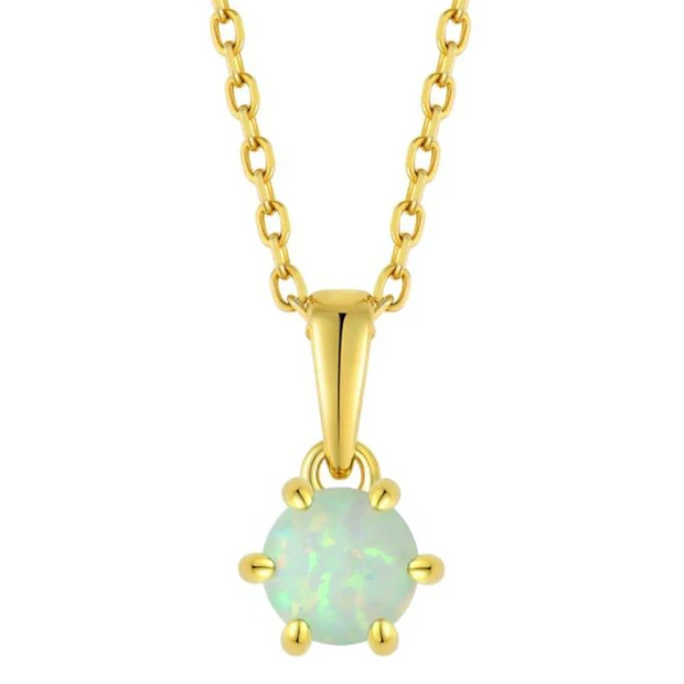 Aveline - Light Opal Gold Necklace