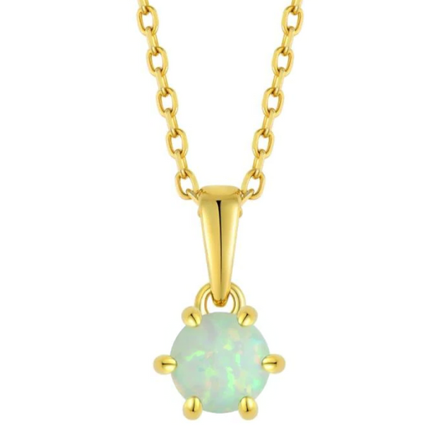 Aveline - Light Opal Gold Necklace