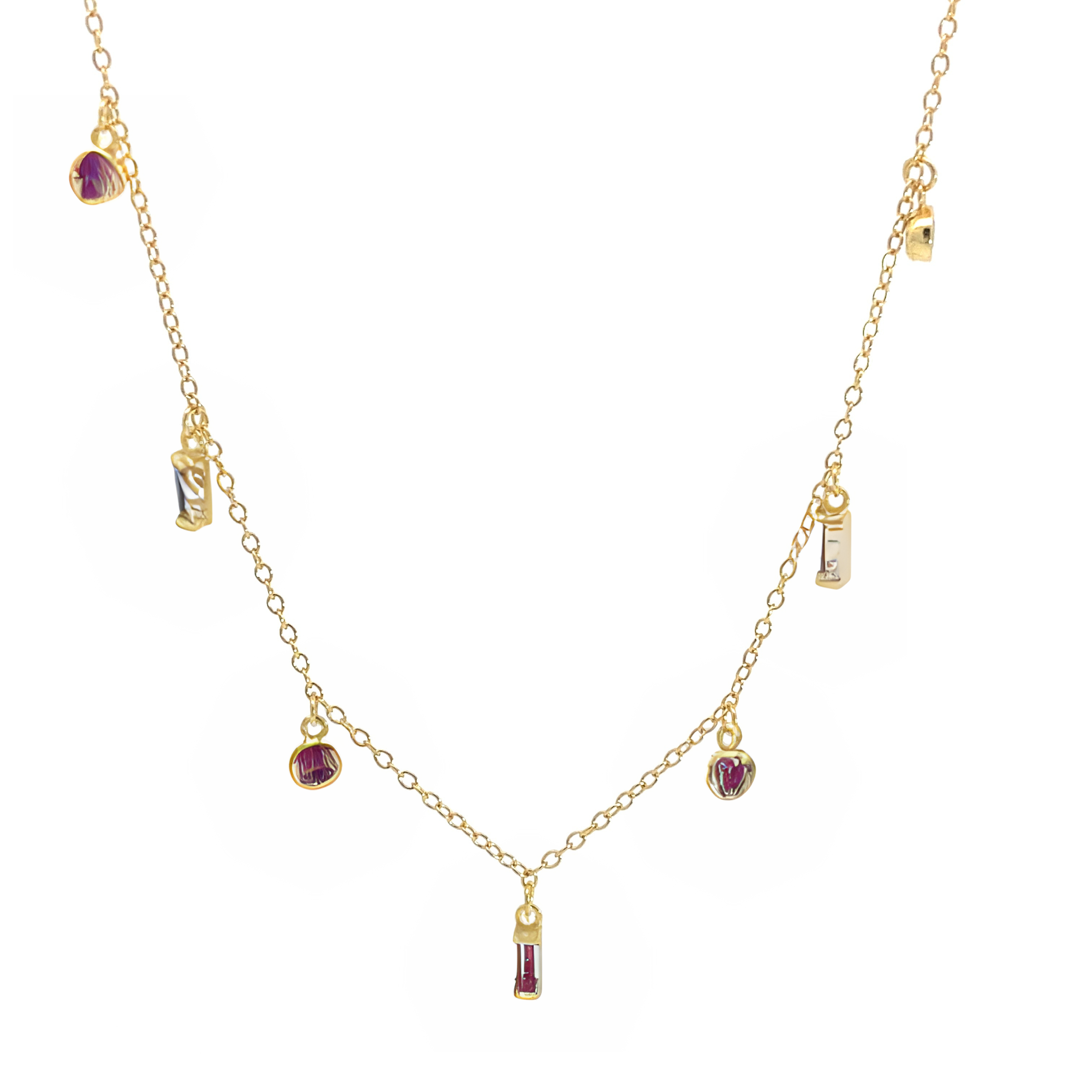 Paisley - Gold Necklace with Stones
