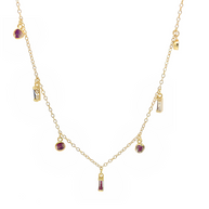Paisley - Gold Necklace with Stones