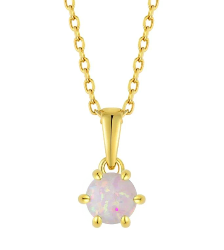 Aveline - Light Opal Gold Necklace