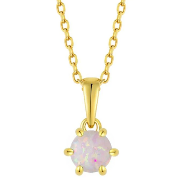 Aveline - Light Opal Gold Necklace