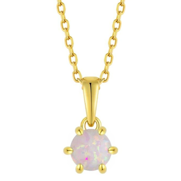 Aveline - Light Opal Gold Necklace