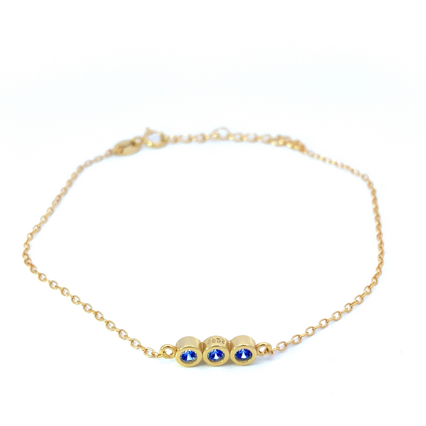 Penelope - Bracelet with Three Circular Gemstones