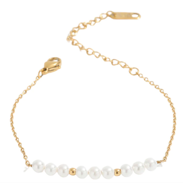 Kali - Gold Chain Bracelet with Pearls