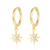 Evelyn - Gold Star Dangling Earrings