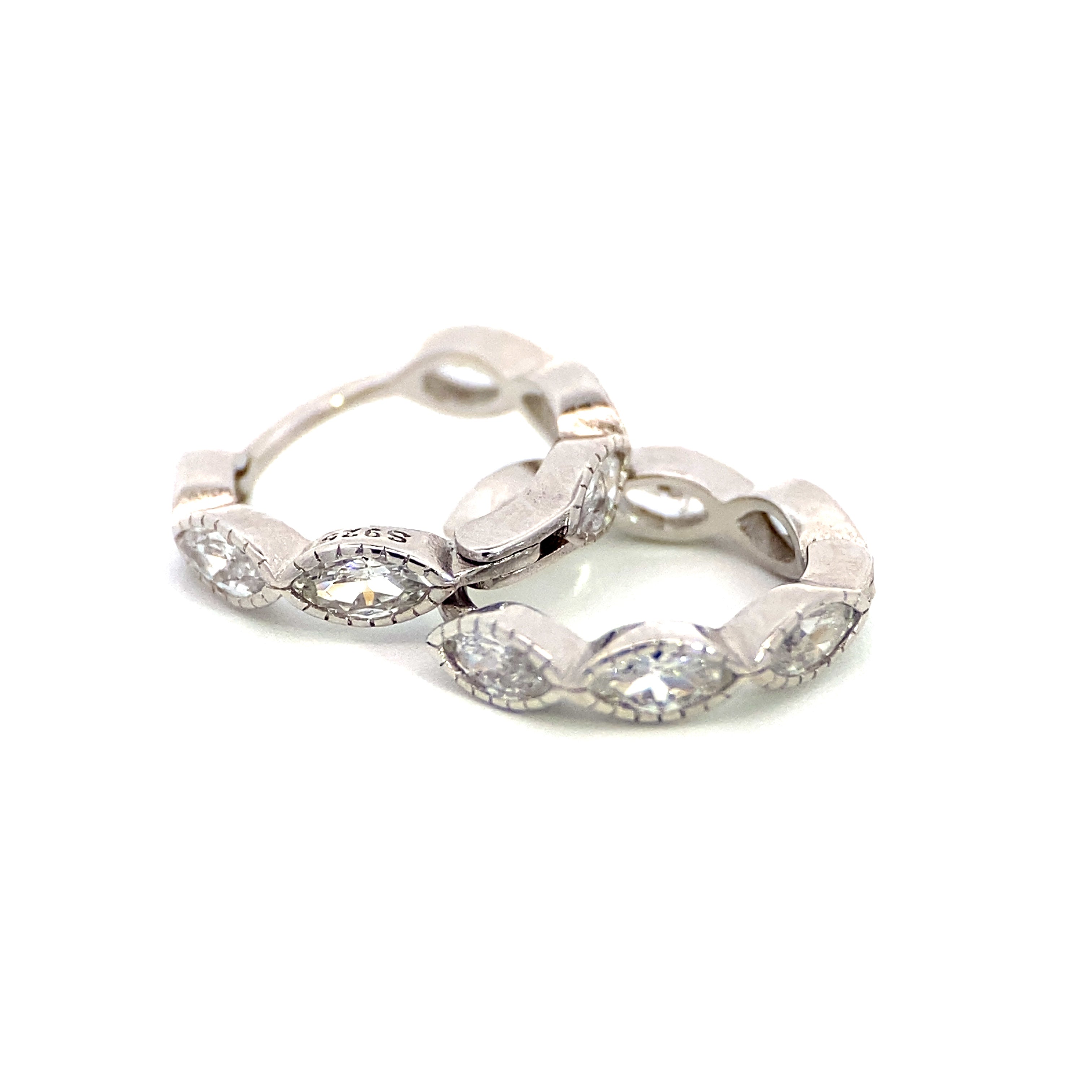 Nora - Silver Cubic Earrings