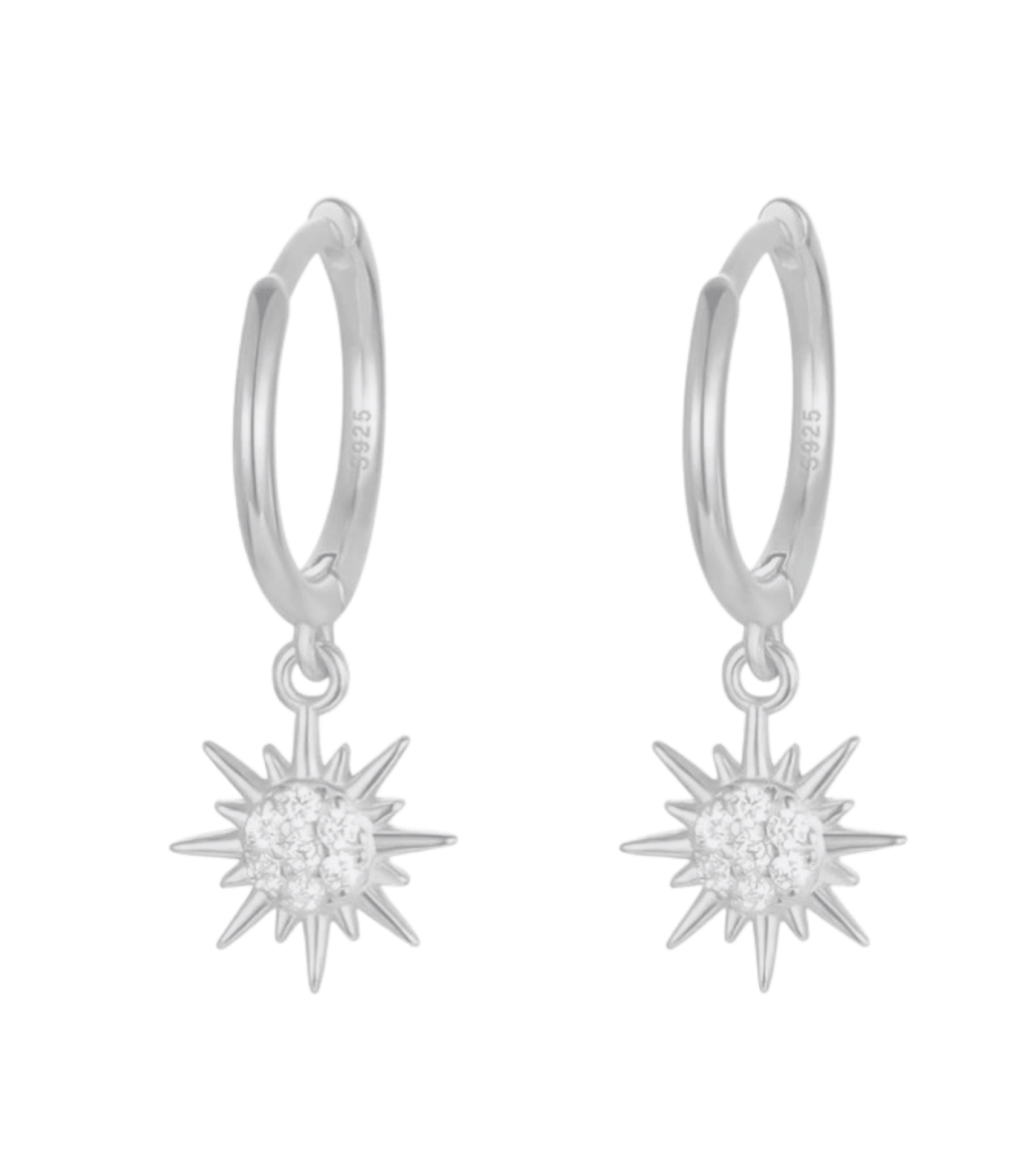 Lucy - Silver Dangling Earrings with a Star