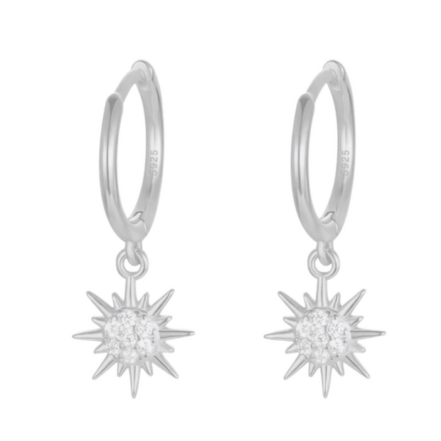 Lucy - Silver Dangling Earrings with a Star