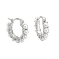 Maya - Silver Earrings with mini Pearls