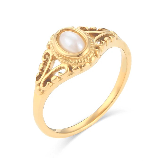 Karis - Classic Pearl Gold Ring