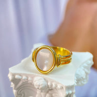 Eliza - Gold White Shell Ring